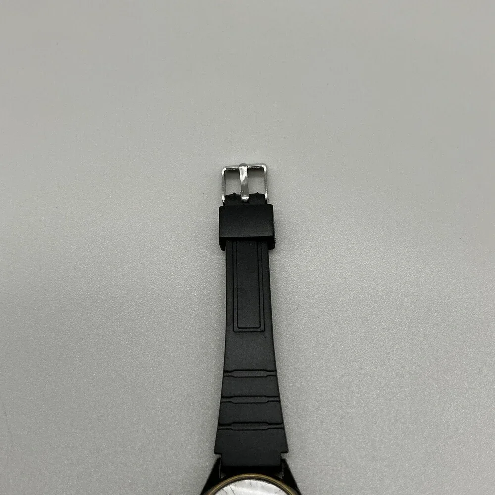 Vintage Orvis Womens Watch 24mm Black Dial Rubber Strap Day Date New Battery
